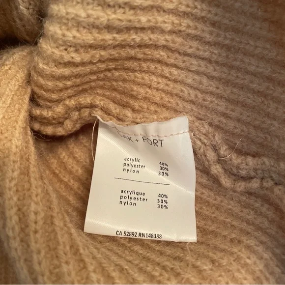Oak + Fort knit sweater size small oatmeal tan euc - Picture 4 of 8
